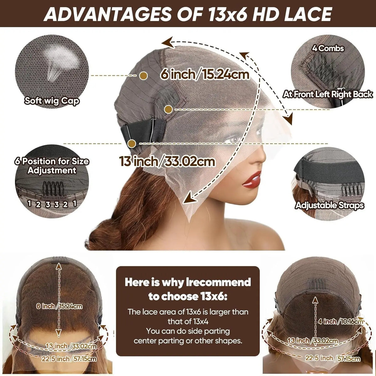 Lace Front Wig – HD Lace – Human Hair – Chocolate Brown | KIMLUD