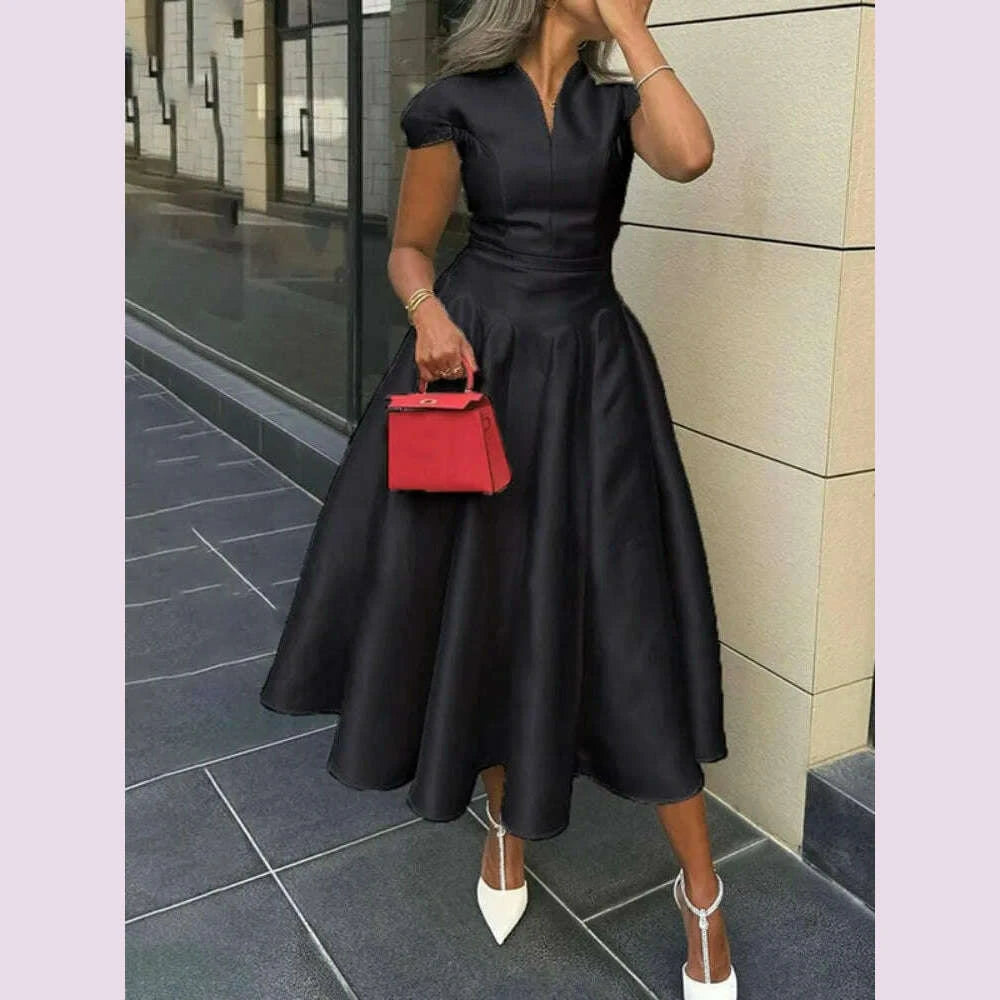 freeacy-womens-elegant-dress-v-neck-cap-sleeves-slim-fit-a-line-party-dresses-solid-color-high-waist-pleated-midi-dress-kimlud-kimlud-33922347