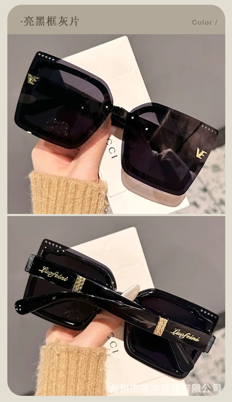 New Cool Rimeless Polarized Sunglasses Women Oversized Square Sun Glasses Ladies UV400 Classic Goggle Oculos De Sol Feminino