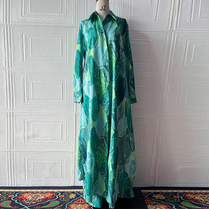 Two-Piece Pant Set – Print Cardigan and Shirt – Cotton Linen | KIMLUD