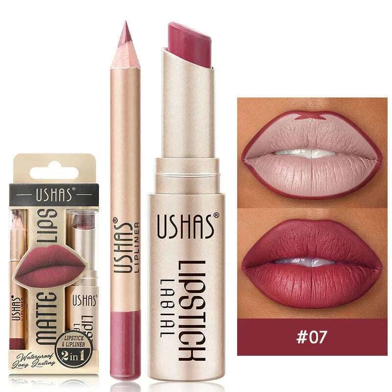 ushas-12-color-lip-liner-lipstick-set-easy-coloring-matte-lipstick-long-lasting-nude-red-lipstick-kimlud-kimlud-33921767