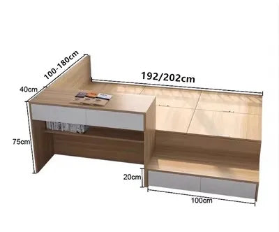 Stainless Steel Tatami Compact High Box — Natural Wood and White | KIMLUD