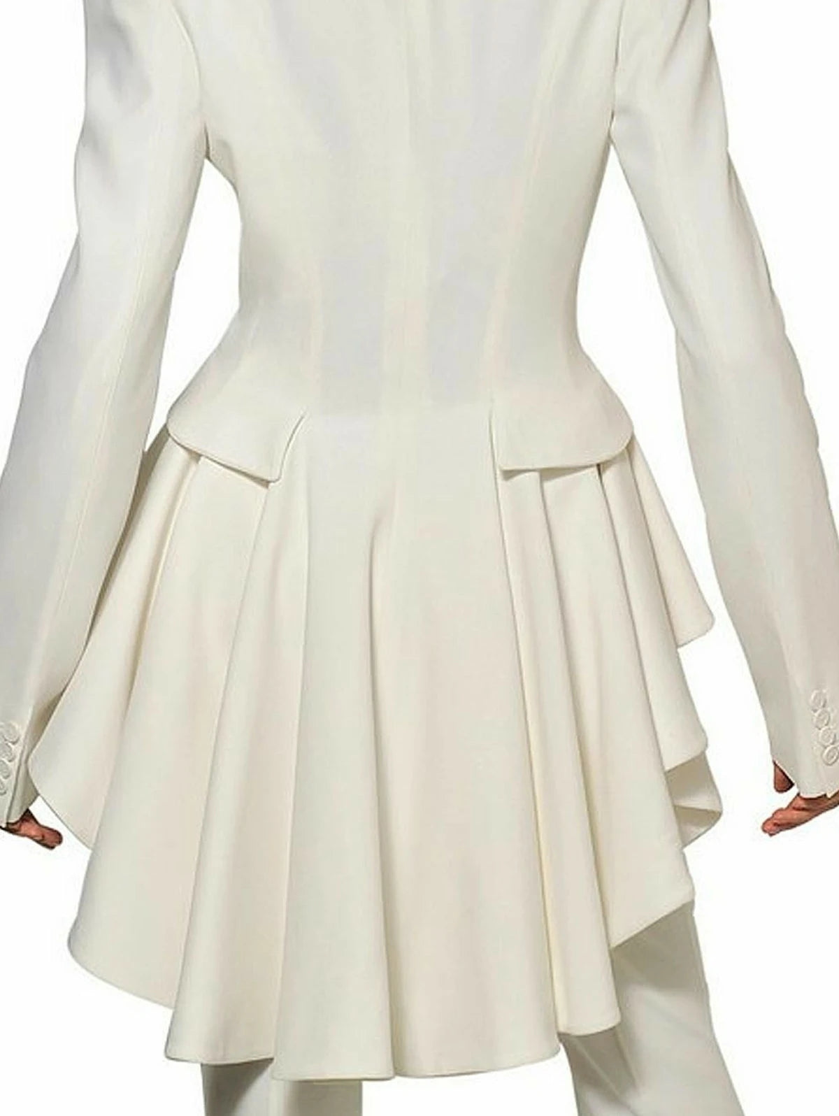 Chic Cotton-Polyester Solid Blazer — Black | KIMLUD
