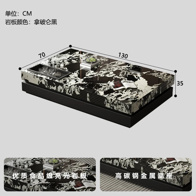 Italian Luxury Coffee Table Decoration Designer Clear Aesthetic Coffee Table Minimalist Space Saving Meubles Home Furniture
