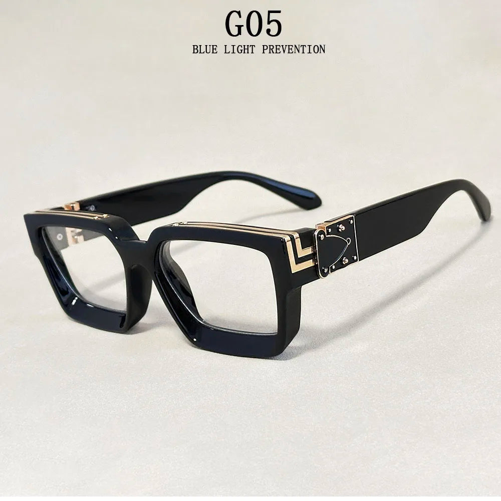 Resin Square Sunglasses Vintage Millionaire Style — Silver | KIMLUD