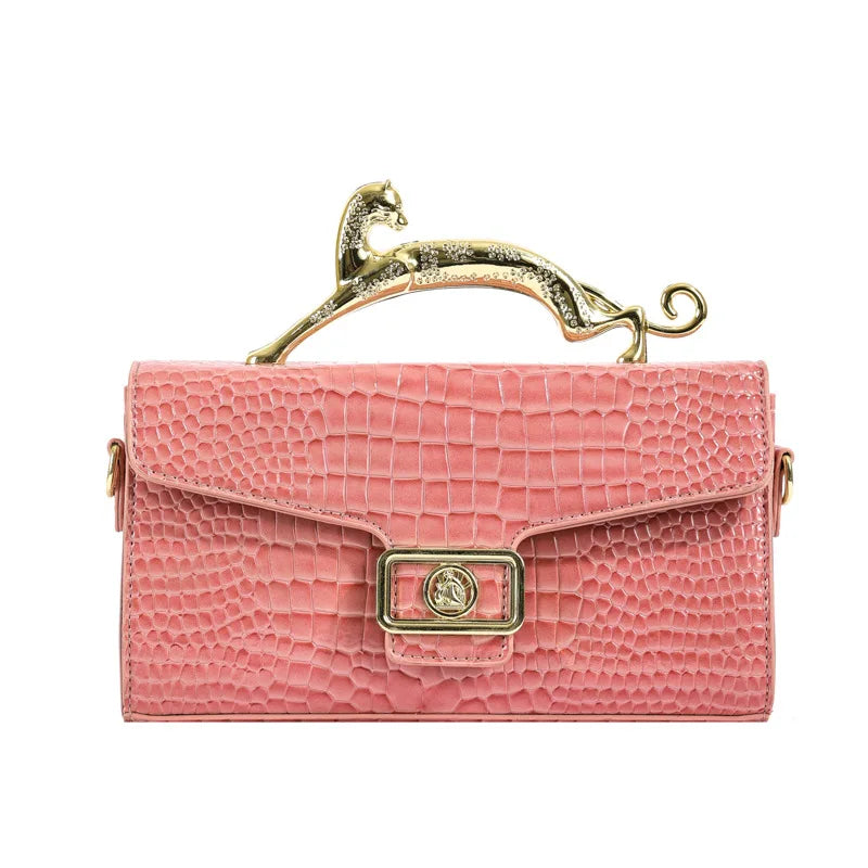 PU Crossbody Shell Bag With Lock And Architectural Silhouette For Downtown Luxury — Black | KIMLUD