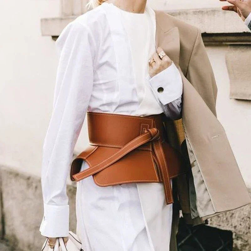 Belt – Wide Waistband – PU | KIMLUD