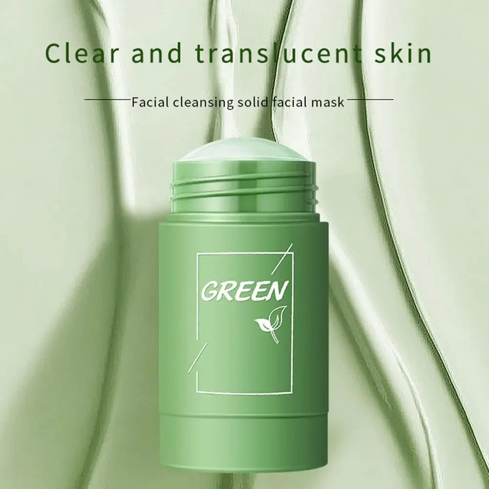 Green Tea Eggplant Solid Mask Deep Cleansing Oil Control Balance Antioxidan Shrink Pores Remove Blackheads Refreshing  Mud Mask