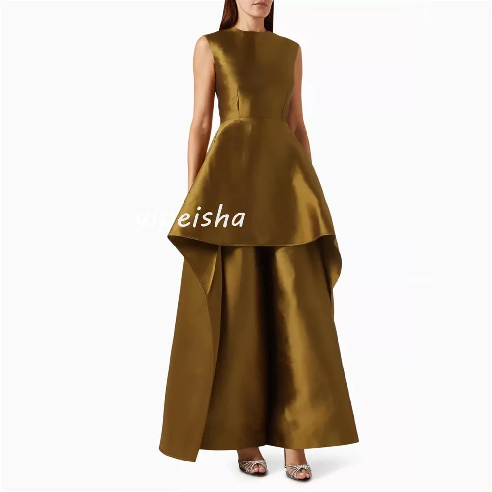 Bespoke Dress – Scoop Neck – A-Line Satin | KIMLUD