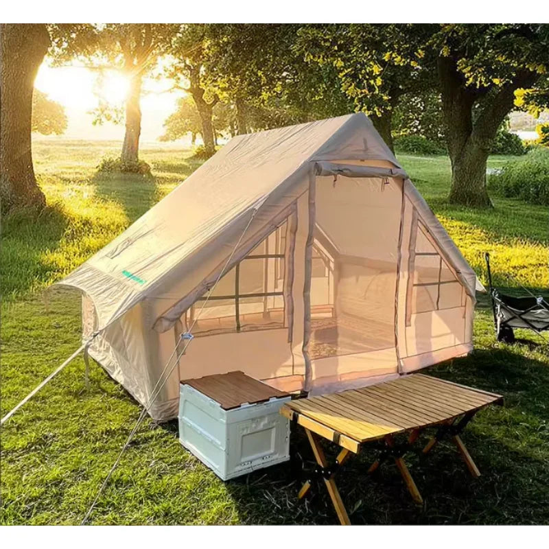 A Duct Pole Inflatable Camping Tent Foldable Luxury Cabin Modeling 5-8 People Party Picnic Family