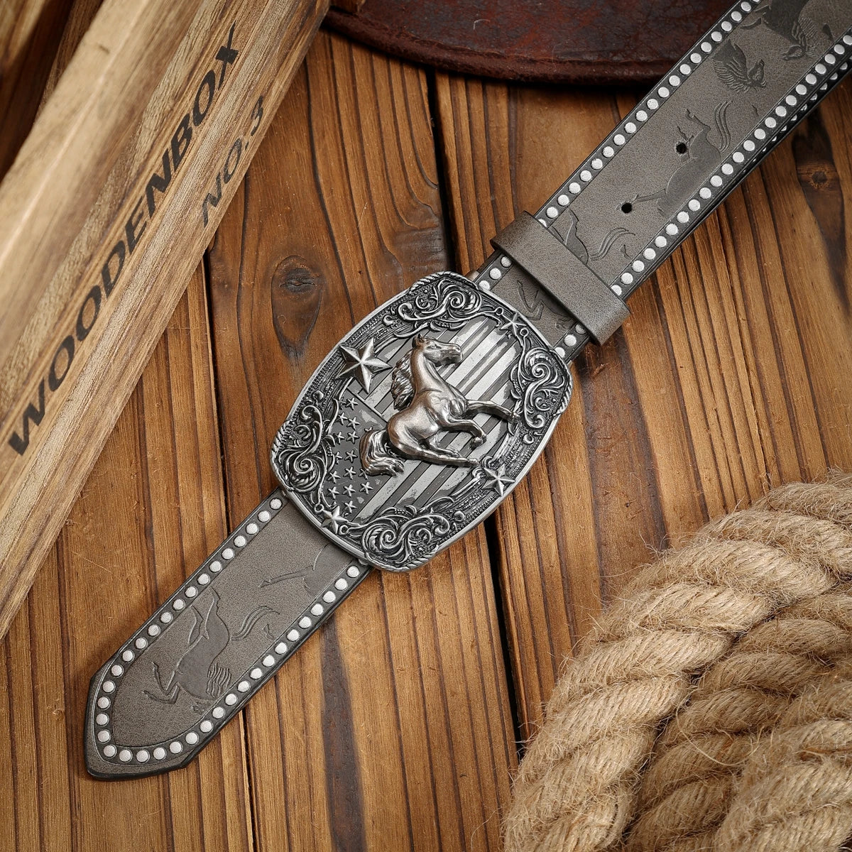 Luxurious Premium Western-Style PU Belt — Black | KIMLUD