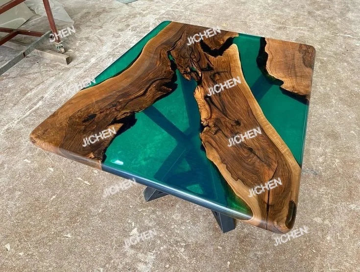 Premium Luxury Furniture Dining Kitchen Dining Solid Walnut Coffee River Epoxy Flat Table
