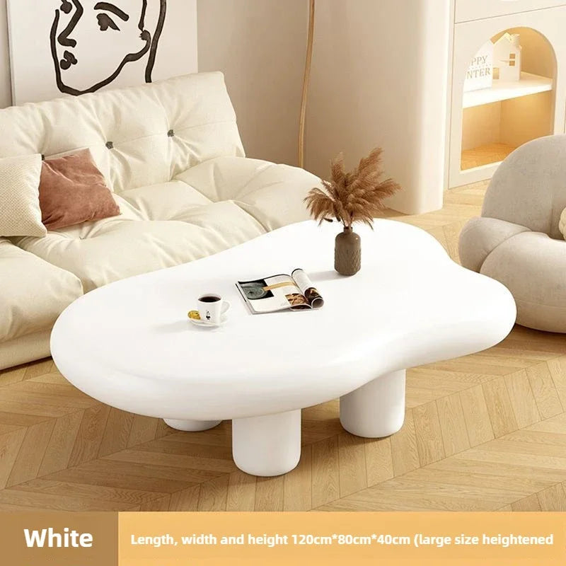 Cream Simple Modern Tea Coffee Table Clouds Tea Table House Lonely Wind Nordic Home Living Room Small Apartment Shaped Furniture