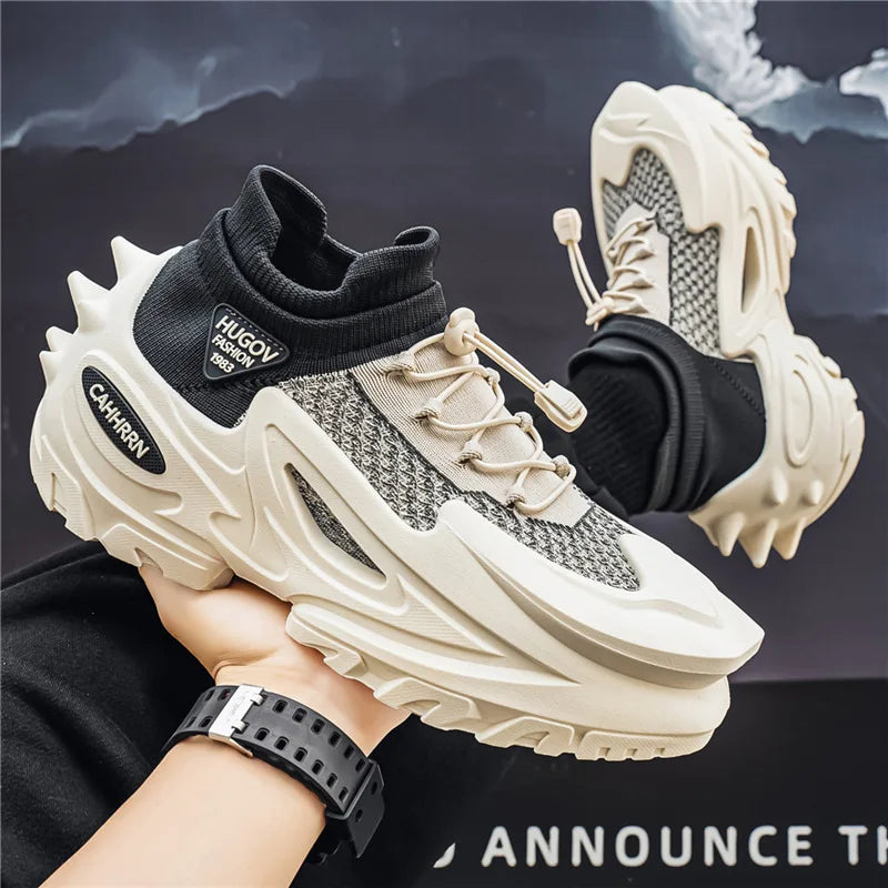 Men's Sneakers – Breathable Knit Silhouette – Casual Sport Shoes | KIMLUD