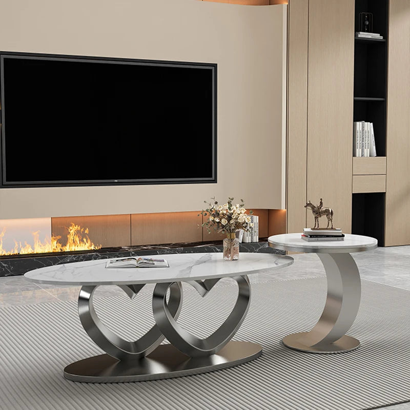 Unique Standing Coffee Table Aesthetic Round Industrial Luxury Coffee Table Modern Simple Mesa Auxiliar Postmodern Furniture