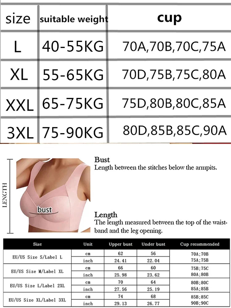 Seamless Breathable Wireless Sports Bra L-6XL Backless Luxe — Midnight Blue | KIMLUD