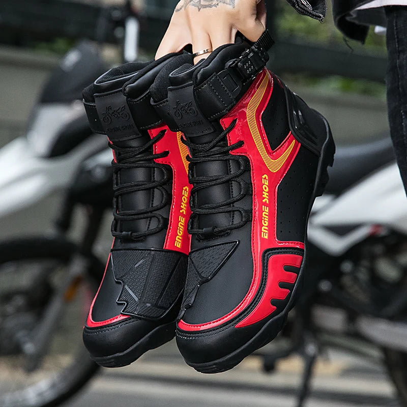 Motorcycle Boots Men Breathable Anti Slip Motorbike Cycling Ankle Length Shoes Man Motorcycle Riding Boots Motos Sports Boot