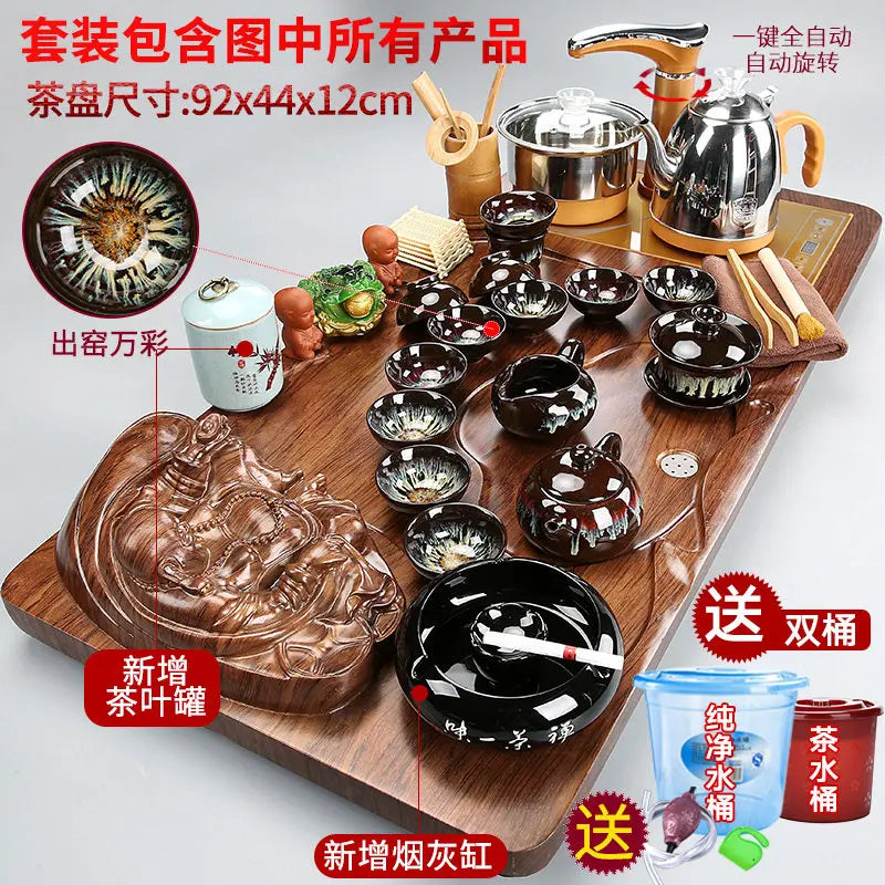 Luxury Rectangle Tea Tray Hospitality Ceremony Serving Accessories Drainage Tea Tray Chinese Kung Fu Bandejas Home Decorationgs