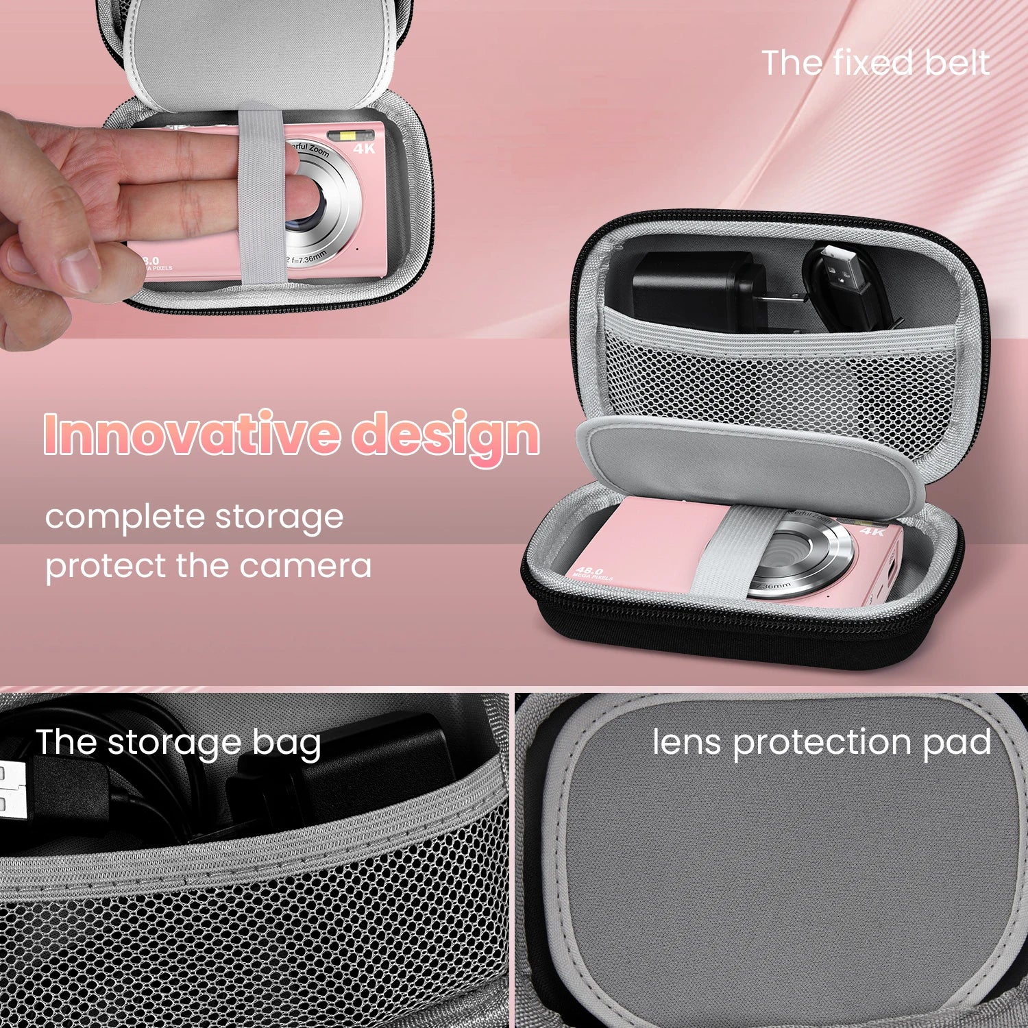 Plastic Vlogging Camera 4K Autofocus — Pink | KIMLUD