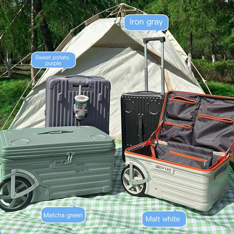 Polycarbonate Luggage 24-Inch Side-Opening Large-Capacity — Black | KIMLUD