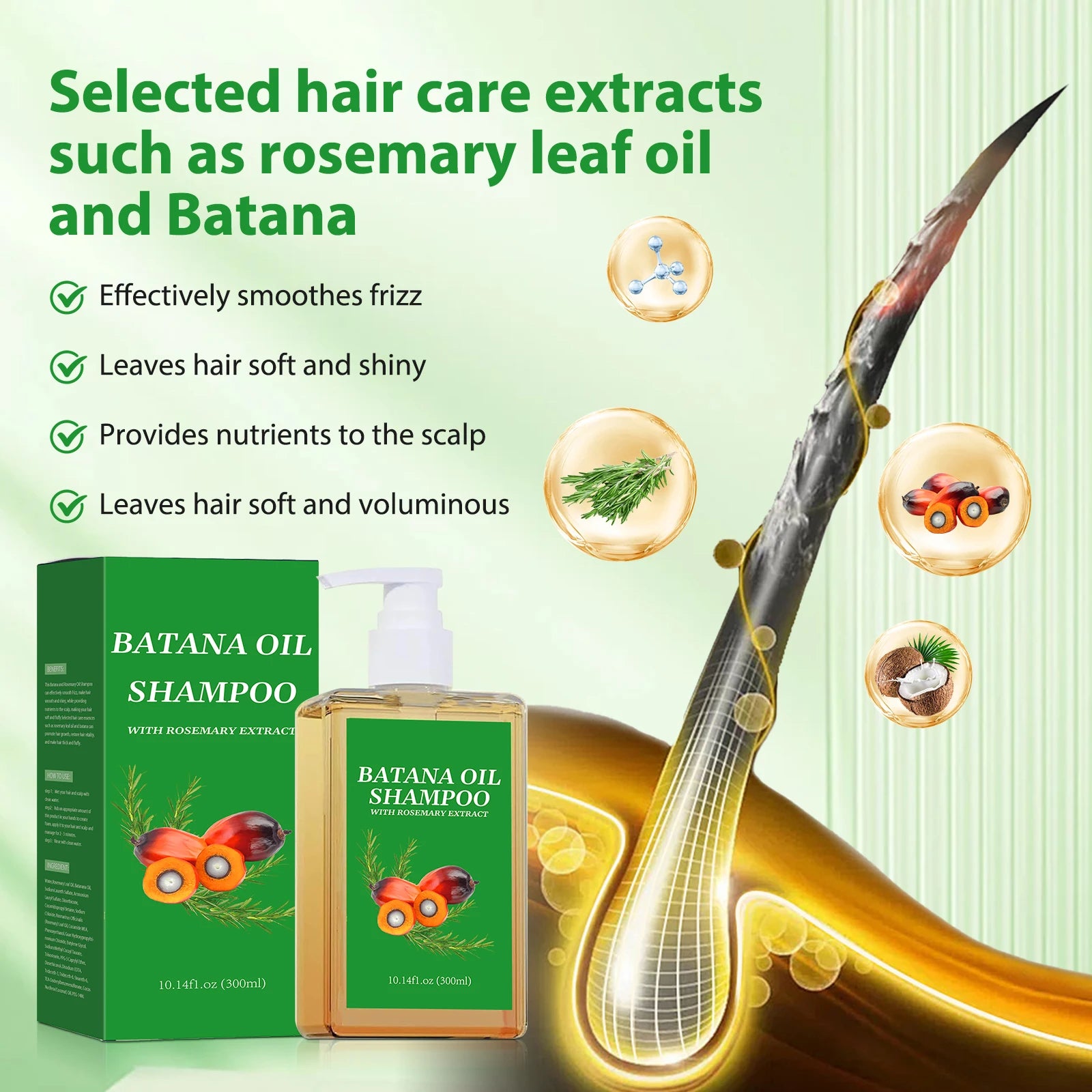 Batana Oil Shampoo and Conditioner Set Strengthens Hair — Green | KIMLUD