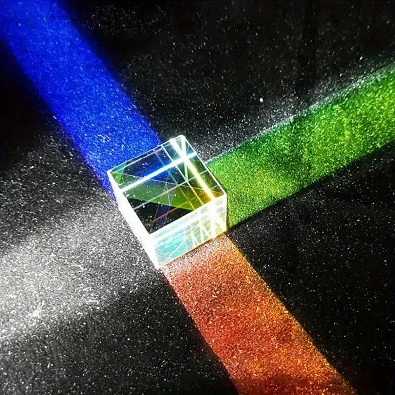 Crystal Prism Cube 20mm Hexahedral — Iridescent Rainbow | KIMLUD