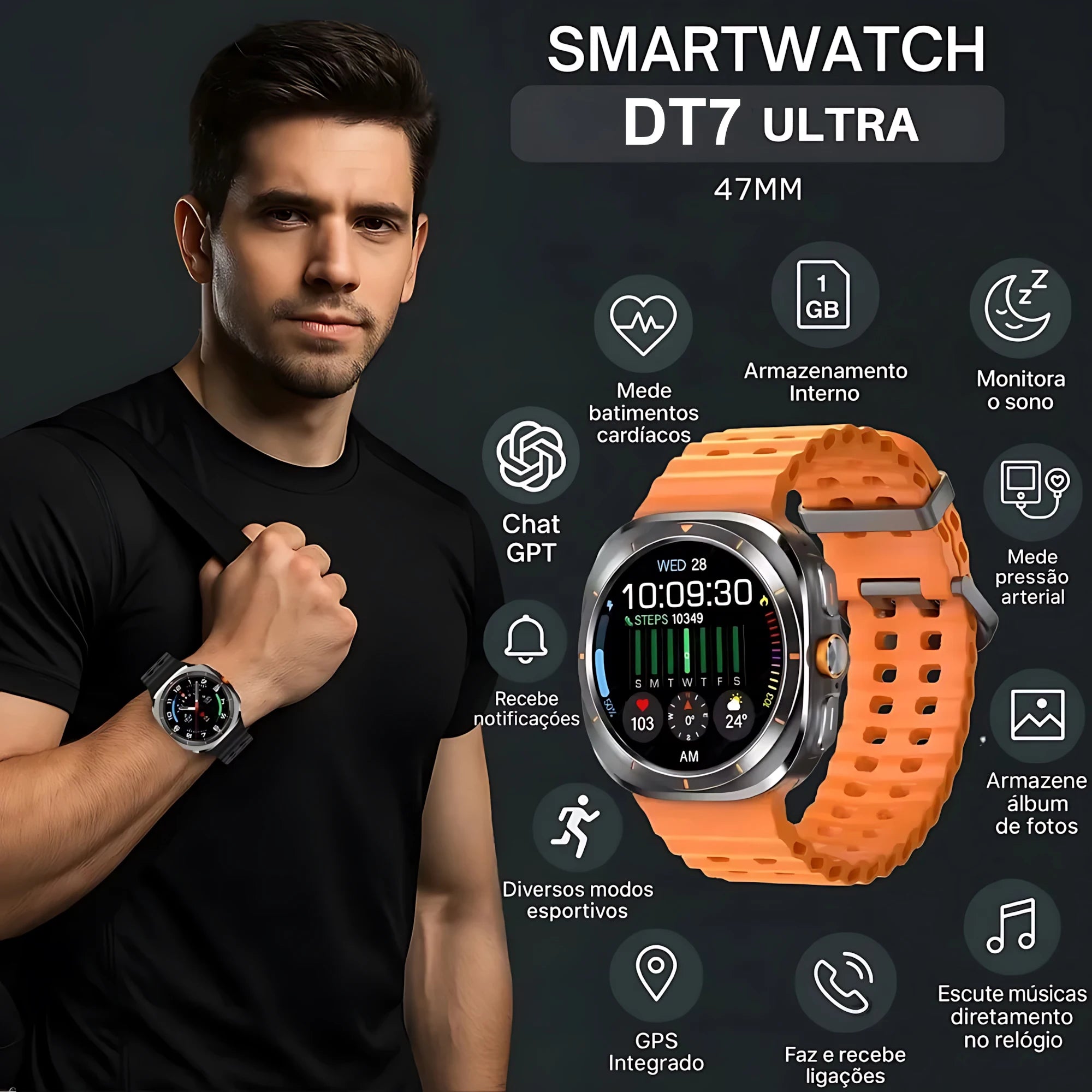 32GB DT Watch 7 Ultra Memory GPS NFC Local Music Bluetooth Call Compass Bluetooth Smart Watch For Android For Men Women 2025 NEW