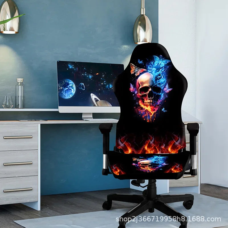 One-Piece Stretch Gaming Chair Cover Brilliant Green Light Chair Cover High Elasticity for Office Gaming Chairs Home Decoration