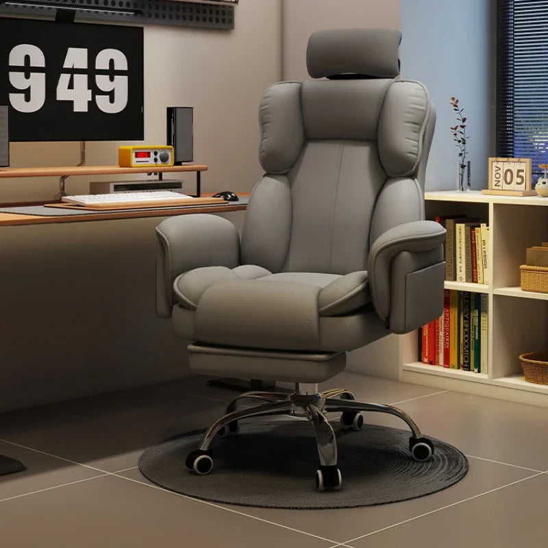 KIMLUD, Office Chair Ergonomic Big Tall Computer Desk Chair with Retractable Adjustable Headrest Leather Chair with Flip up Armrests, KIMLUD Womens Clothes