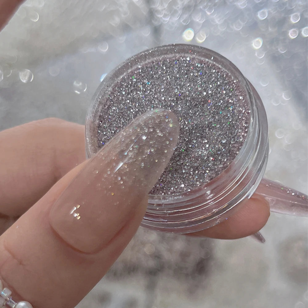 1Pcs Shimmer Gold/Rose Holographic Mica Nail Flakes Chrome Opal Iridescent Nail Glitter 0.5g Nail Epoxy Nail Gel Polish Powder