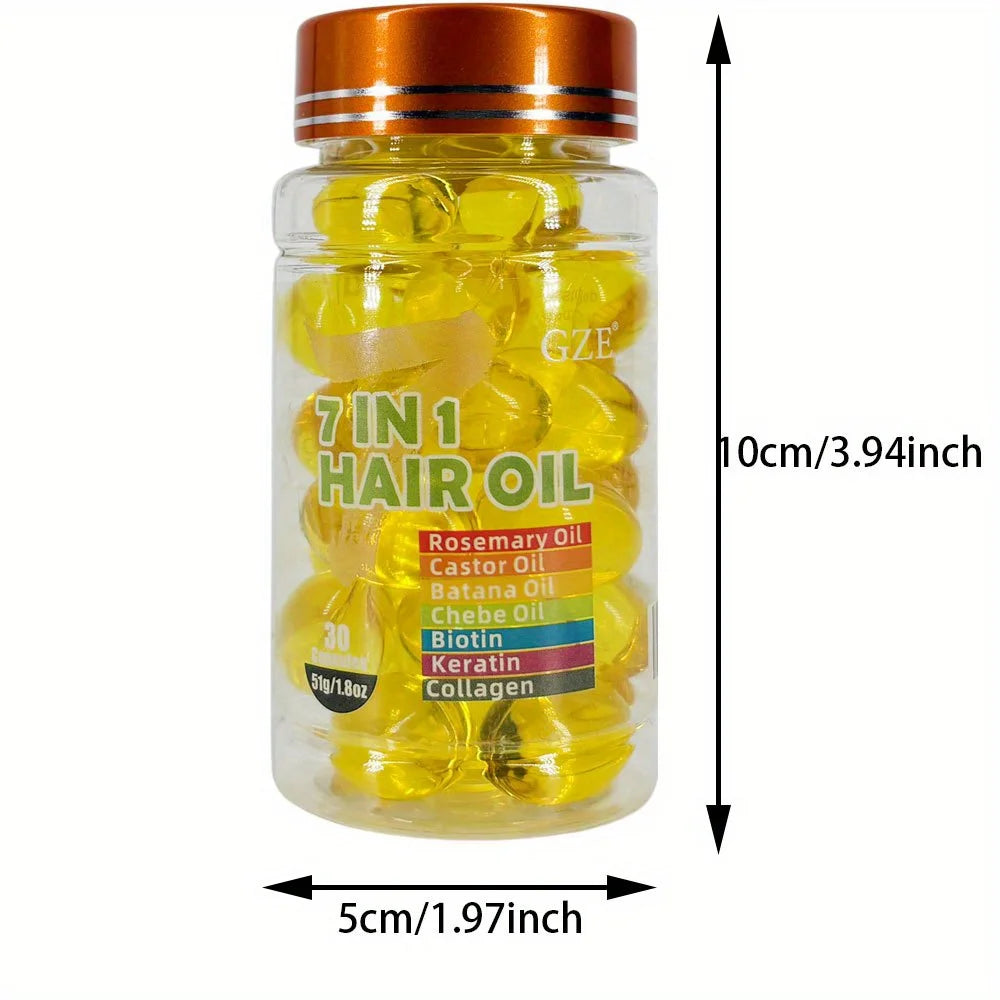 Natural Oil Blend Hair Oil 7-In-1 With Rosemary Castor Oil — Amber | KIMLUD