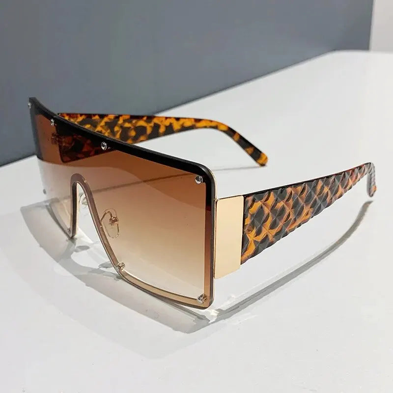 Sunglasses Large Frame Stainless Steel Black | KIMLUD