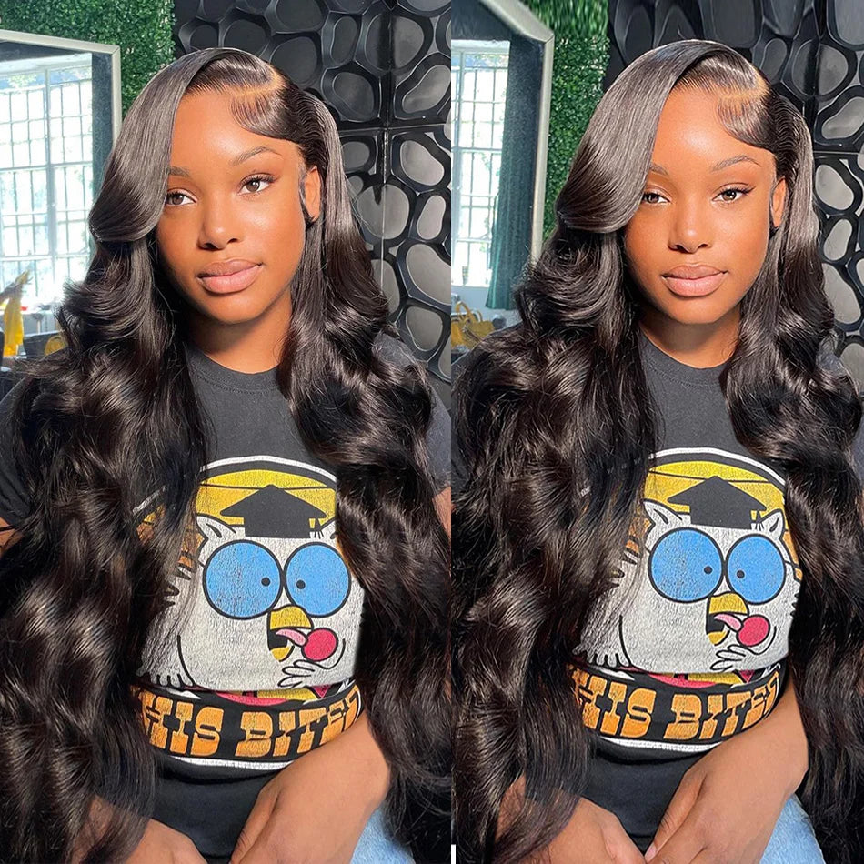 HD Lace Front Wig Body Wave 40 Inch 13x4 13x6 Pre Plucked Natural Hairline — Rich Black | KIMLUD