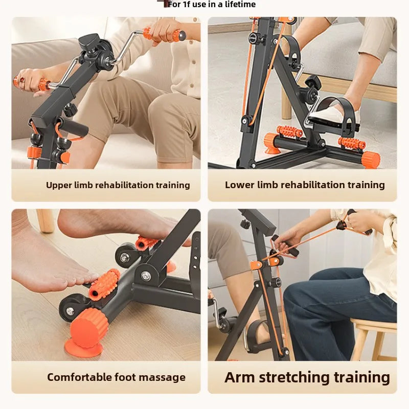 Composite Pedal Exerciser 4-In-1 Upper And Lower Limb — Black & Orange | KIMLUD