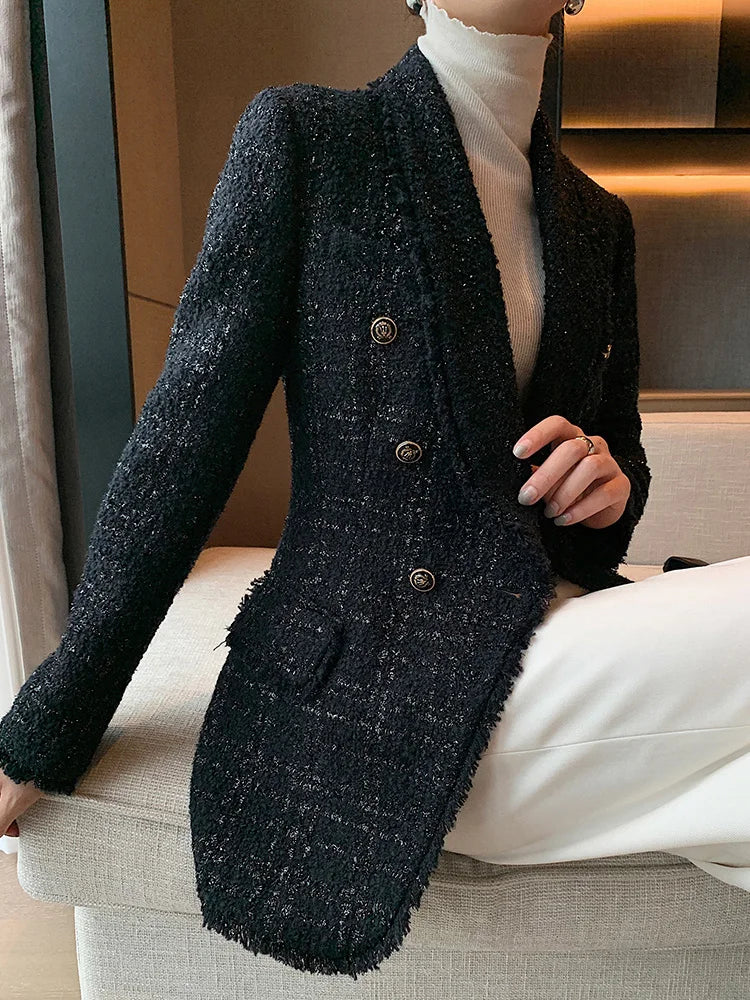 Suit Jacket – Slim Fit – Blended Fabric – Black | KIMLUD
