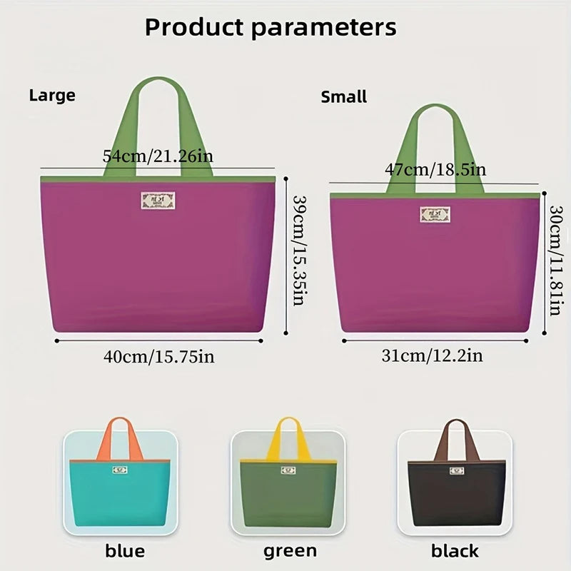1-Pack Reusable Shopping Bag, Large Capacity Foldable Drawstring Eco-friendly Storage Bag, Casual Shopping Shoulder Bag