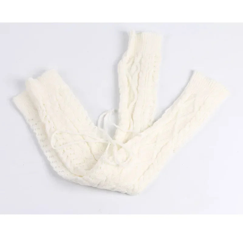 KIMLUD, Womens Leg Warmers Boots Gaiter Winter Ankle Warm Thermal Ladies Wool Above Knee High Socks Knitted Female Y2k Accessory Gothic, KIMLUD Womens Clothes