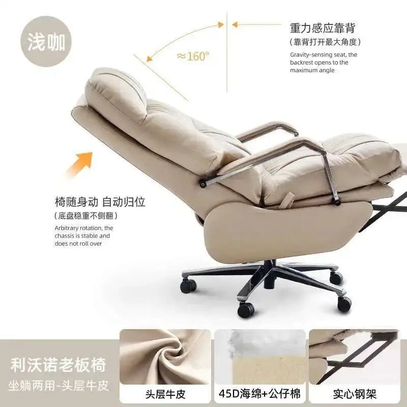 Nordic Cortex Fabric Recliner Chair Ergonomic — White | KIMLUD