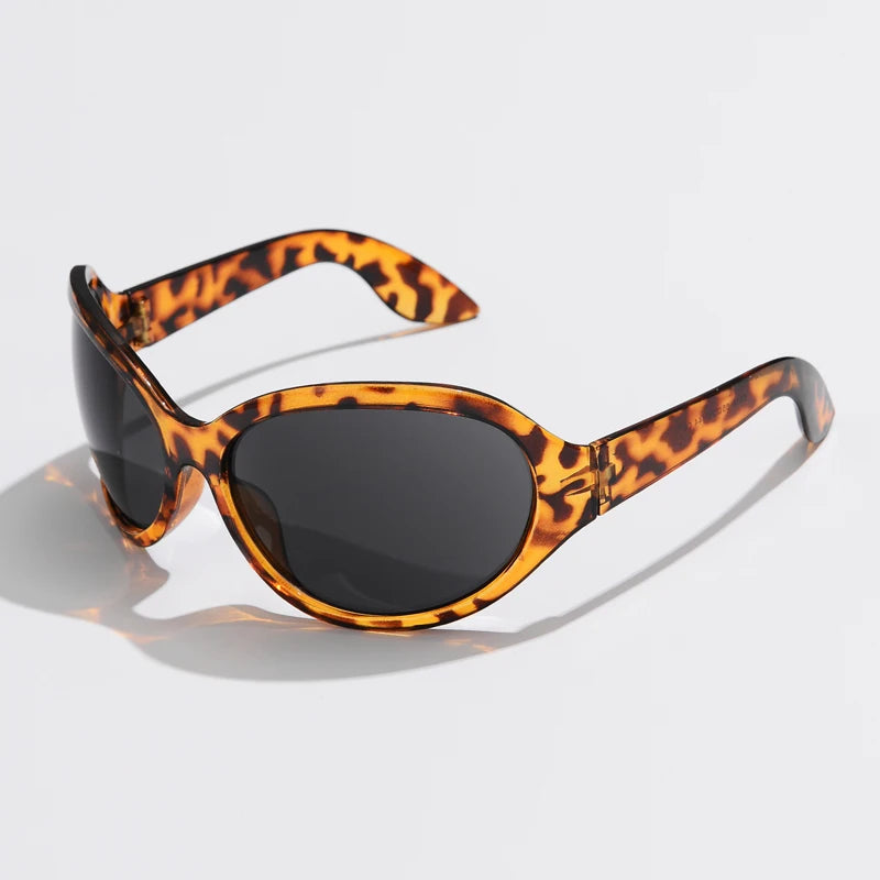 Oversized Plastic Sunglasses Oval — Ivory | KIMLUD