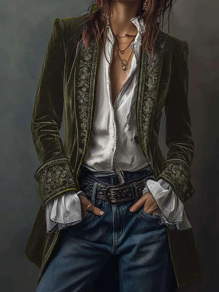 KIMLUD, New V Neck Patchwork Elegant Chic Jackets, Women Spring Autumn Long Sleeve Fashion Coat, Casual Simple Ladies Cardigan Outerwear, KIMLUD Womens Clothes