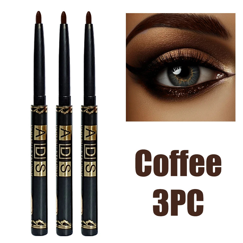 Eyeliner Pencil – 2 Pack Waterproof – Dual-Ended – Matte Black | KIMLUD