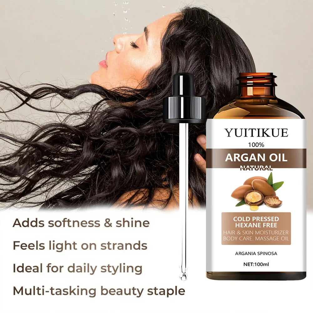 Argan Oil Serum Multi-Purpose Moisturizer Hair And Skin — Golden Amber | KIMLUD