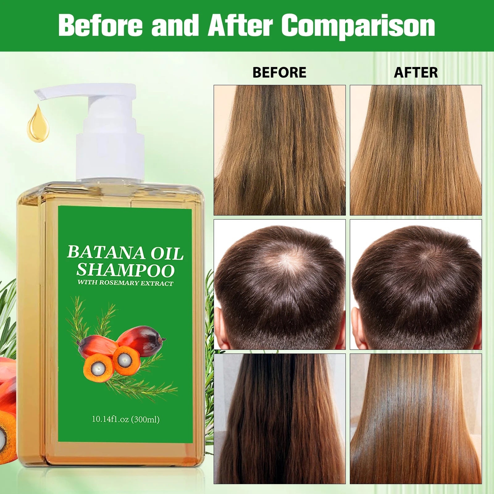 Batana Oil Shampoo and Conditioner Set Strengthens Hair — Green | KIMLUD