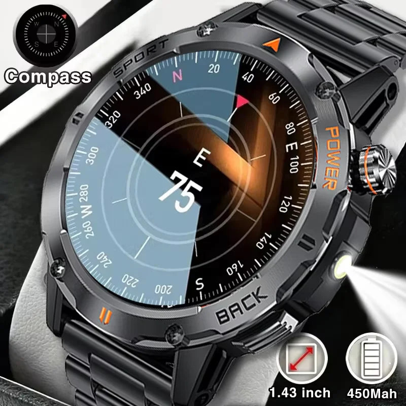 LIGE New Outdoor Compass Smart Watch 1.53'' Screen IP68 Waterproof Watches 400mAh Battery GPS Motion Trajectory For Android IOS