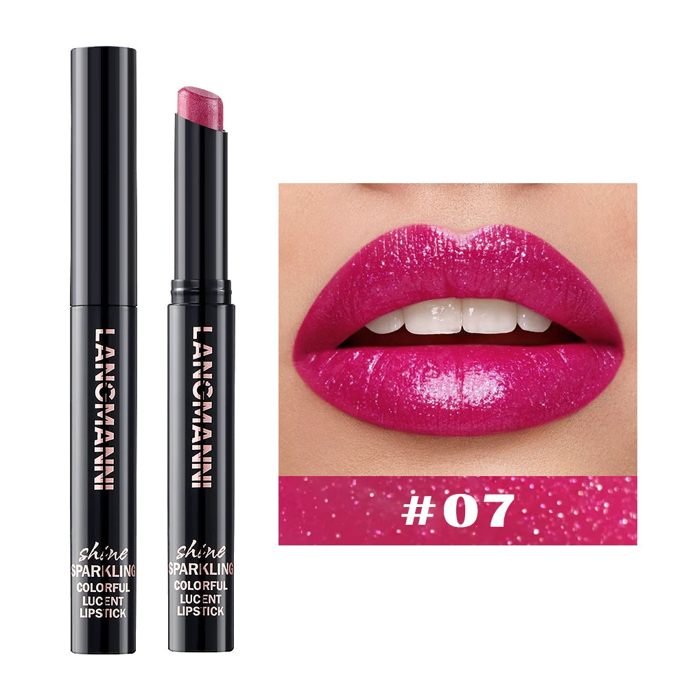 Diamond Pearlescent Lipstick Waterproof Long Lasting Matte Velvet — Red | KIMLUD