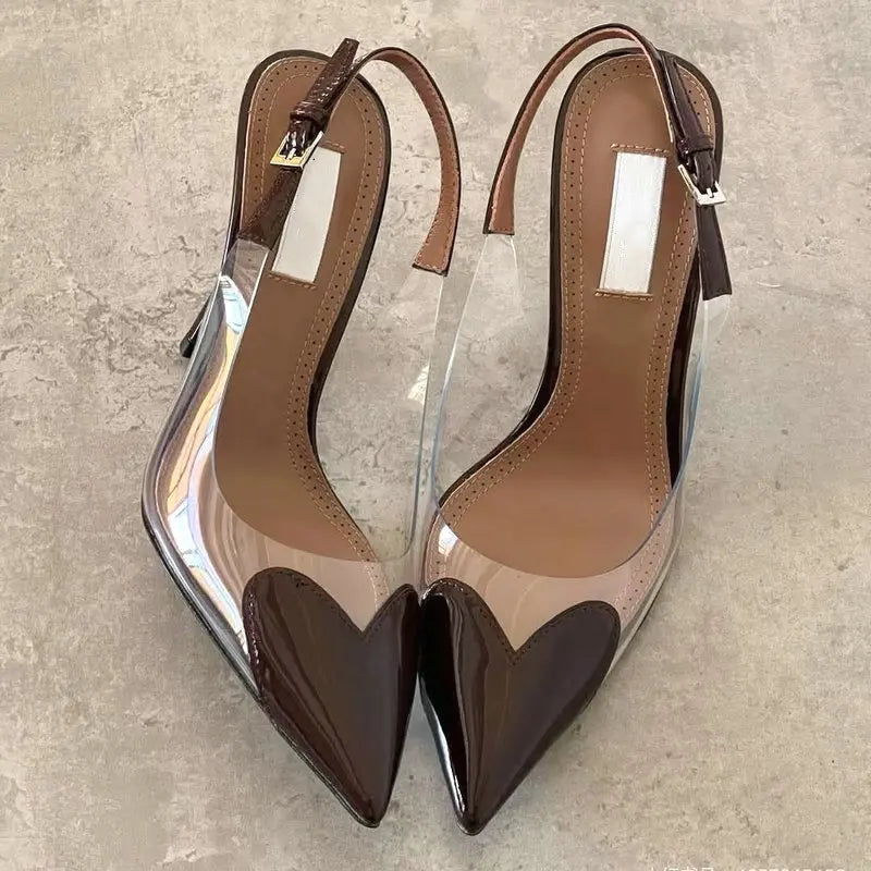Transparent PVC Pointed Stiletto Pumps — Clear | KIMLUD