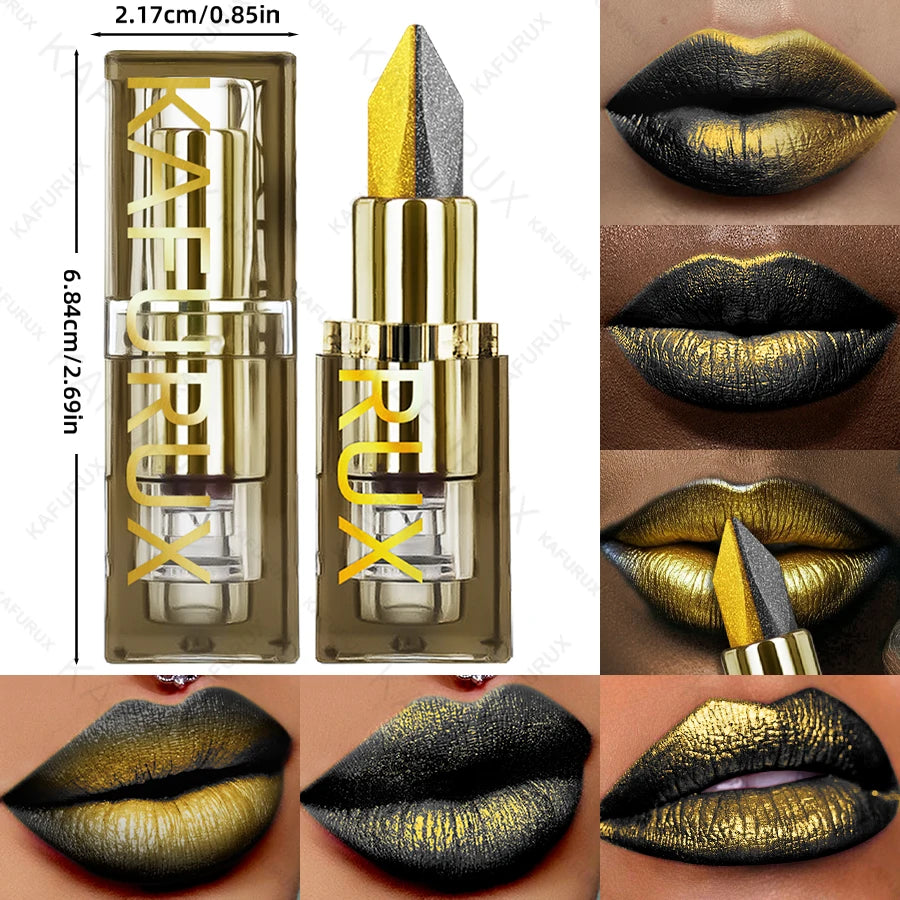 Lipstick – Two-Tone – Matte – Purple Black Glitter Matte | KIMLUD