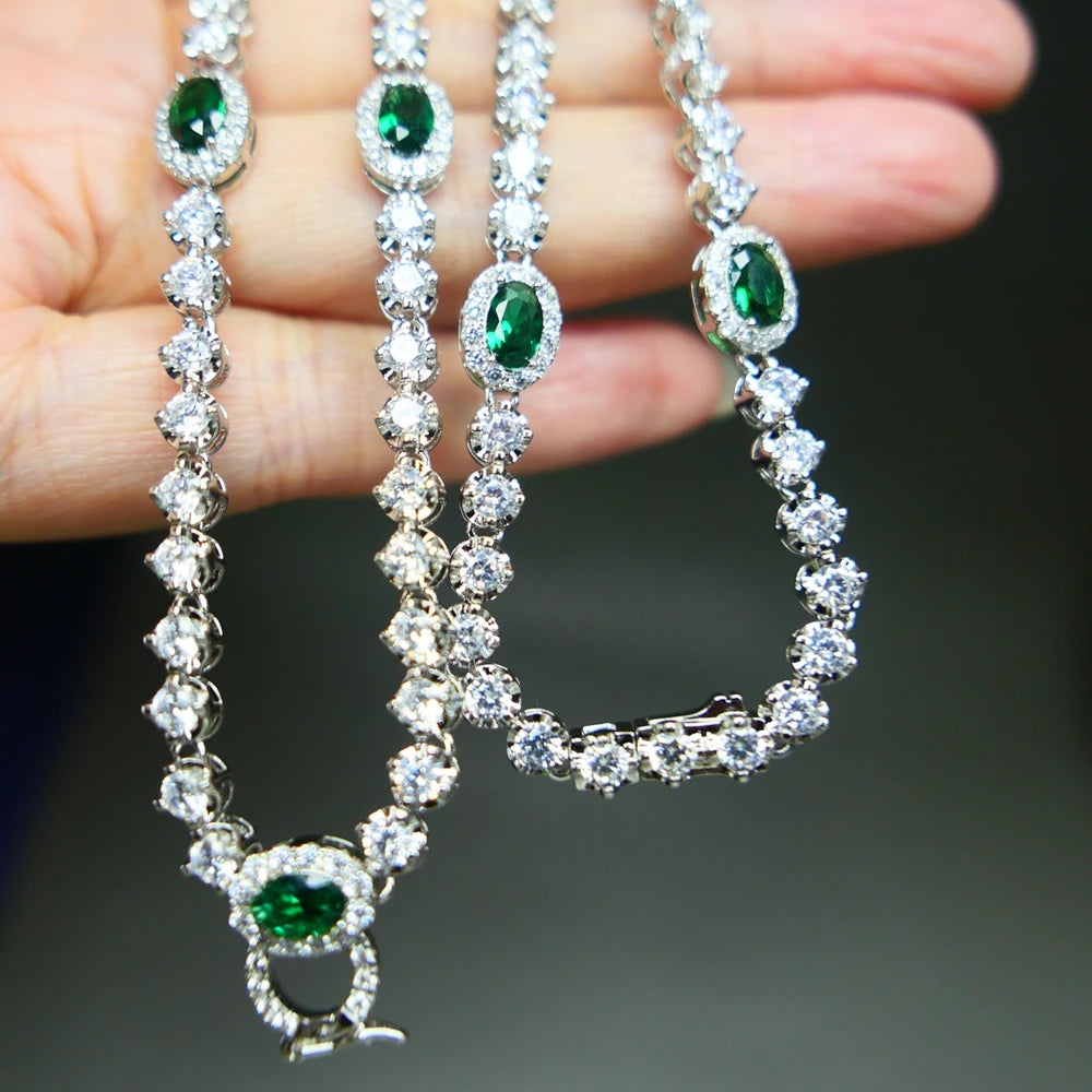 KQDANCE Large 20*26mm Green Stone Lab Emerald Pendant For All-matching CZ Diamonds Tennis Chain Necklaces Wedding Jewelry Woman