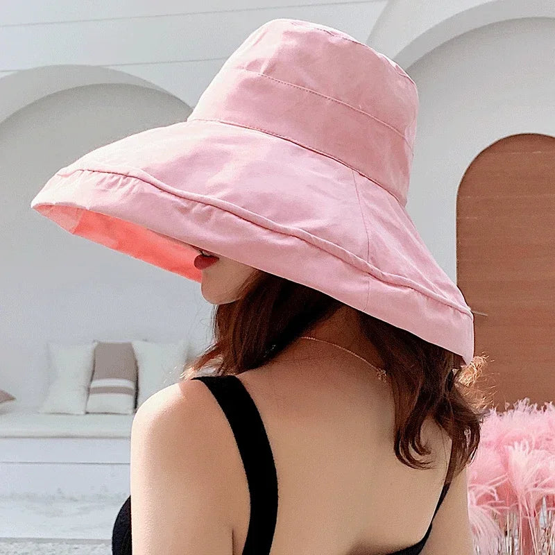 Handcrafted Luxe Cotton Solid Bucket Hat — Black | KIMLUD