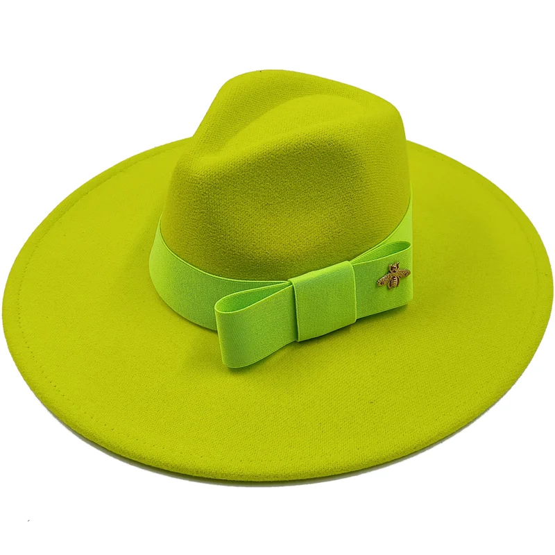 Low price wholesale Fedora hats Winter jazz monochrome bow elastic band men and women red jazz hats Fedora hats sombrero hombre - KIMLUD
